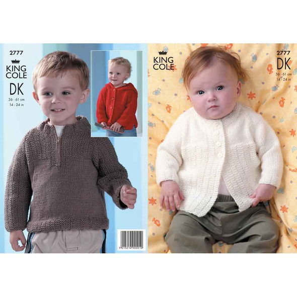 Boys Jackets and Sweater Knitting Pattern | King Cole DK 2777 | Digital Download - Main Image