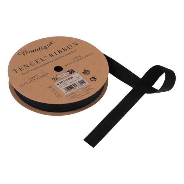 Bowtique | TENCEL™ Biodegradable | 20m x 16mm | Black - in a Roll