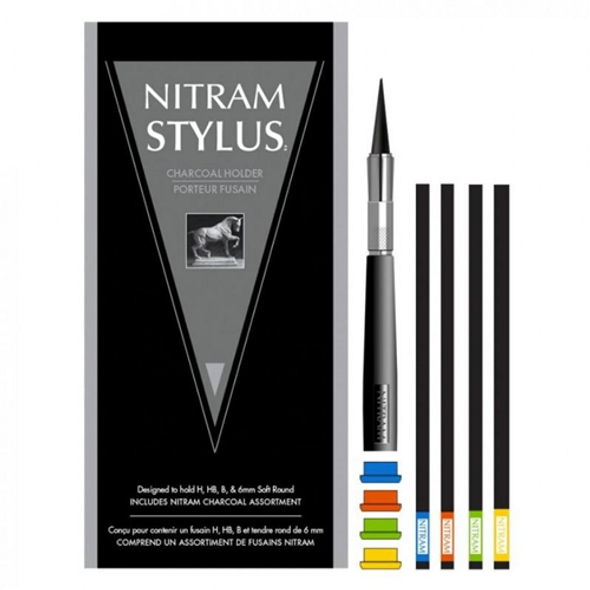 Nitram Fine Art Charcoal | Stylus Charcoal Holder Set | Various Grades - Main Image