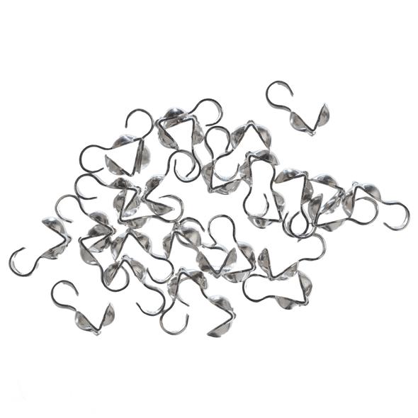 Calottes | Necklace Ends or Knot Covers | 30pcs | Silver Plated