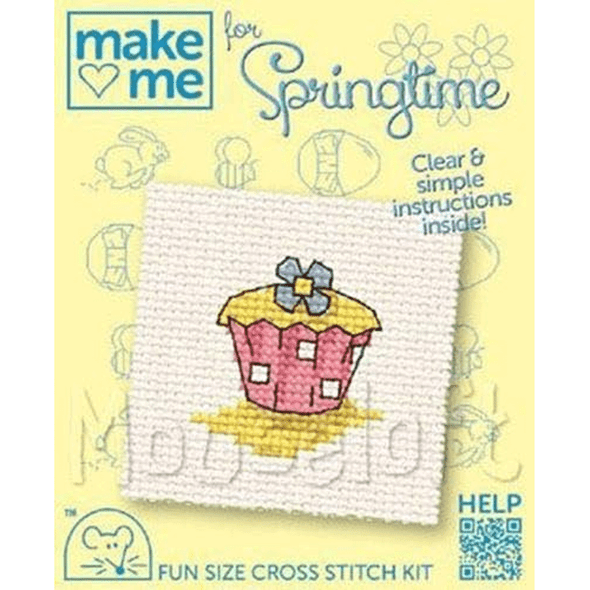 Mouseloft Make Me For... Mini Cross Stitch Kits | Spring | Cupcake