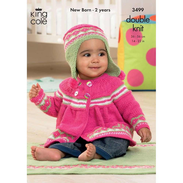 Baby Jacket, Angel Top, Hat and Blankets Knitting Pattern | King Cole Comfort Baby DK 3499 | Digital Download - Main image