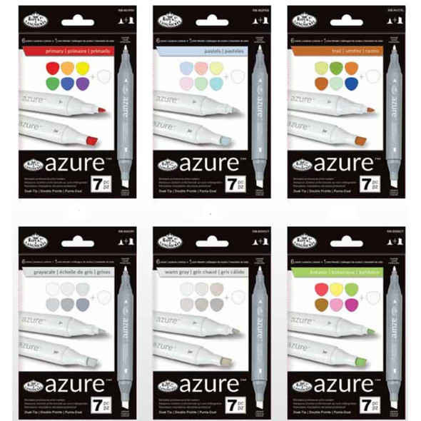 Royal & Langnickel Azure 7pc Marker Pen Set | Various Colour Set