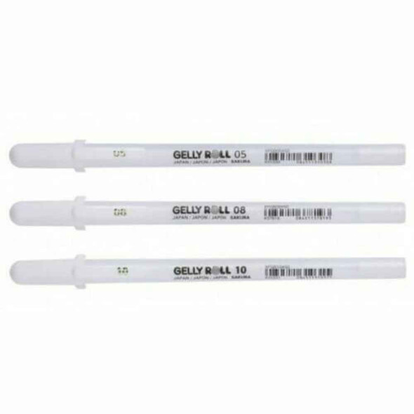 Sakura Gelly Roll Basic White Roller Ball Pens | Various Thickness