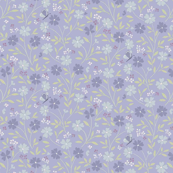 Floral Song by Cassandra Connelly | Lewis and Irene | CC33.3 | Little Blossom on Lavender Blue