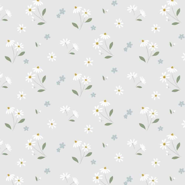 Floral Song by Cassandra Connelly | Lewis and Irene | CC34.1 | Daisies Dancing on Pale Grey
