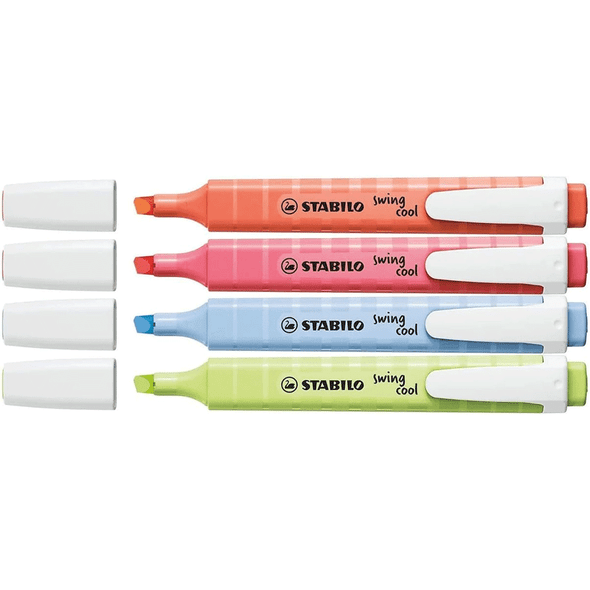 Stabilo Swing Cool Highlighter | Pastel | 4 Pack - Contain of Package