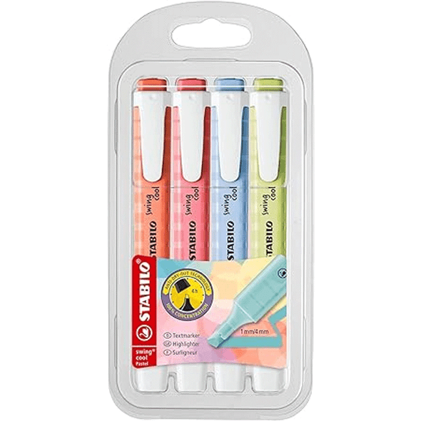 Stabilo Swing Cool Highlighter | Pastel | 4 Pack - Main Image