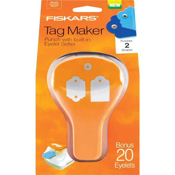 Fiskars Tag and Label Punch with Hole and Eyelet Punch