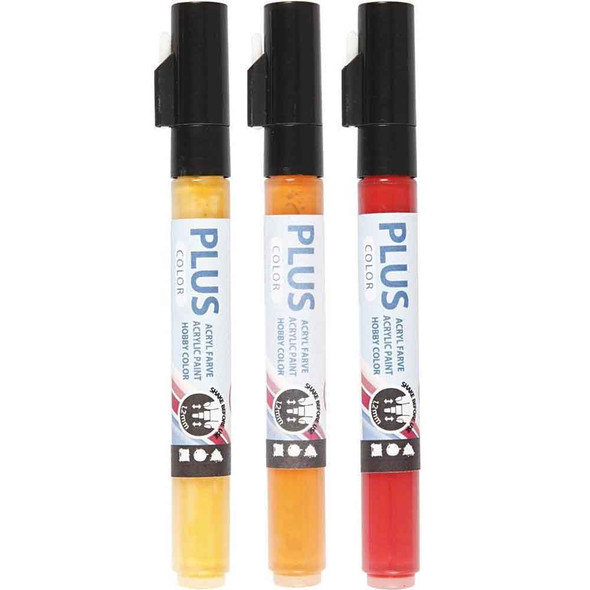 Plus Color Marker | Assorted Colours (Pumpkin, Crimson & Red) | 3 Markers - Main Image