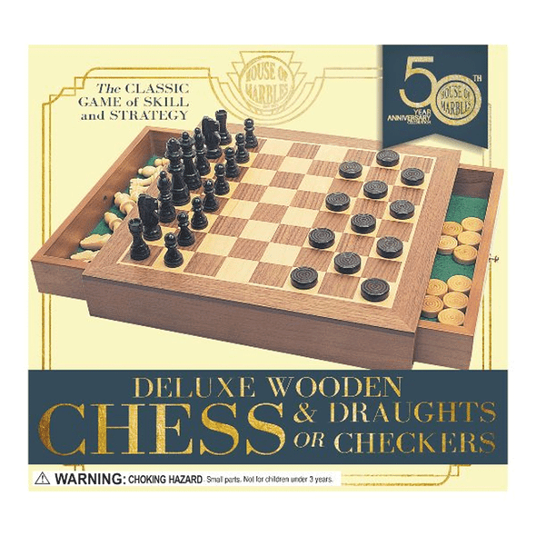 Deluxe Chess & Draughts or Checkers Set | House of Marbles