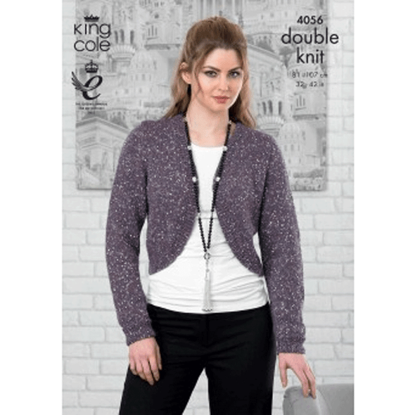 Ladies Bolero and Cardigan Knitting Pattern | King Cole Baby Alpaca DK and Cosmos 4056 | Digital Download - Main Image