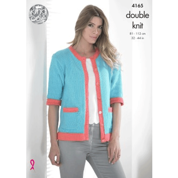 Ladies Cardigans Knitting Pattern | King Cole Smooth DK 4165 | Digital Download - Main Image