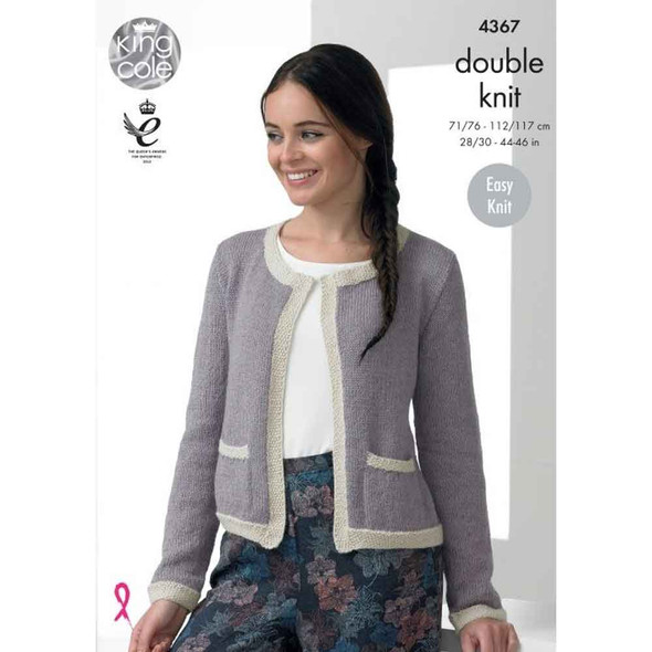 Ladies Jacket and Sweater Knitting Pattern | King Cole Baby Alpaca DK 4367 | Digital Download - Main image