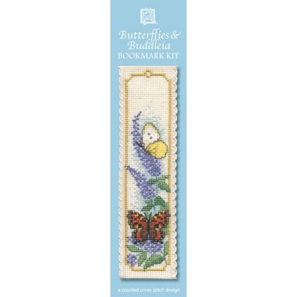 Textile Heritage | Cross Stitch Kits | Bookmarks |Butterflies and Buddleia (BKBB)