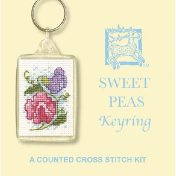 Textile Heritage | Cross Stitch Kits | Keyrings | Sweet Pea (KRSP)