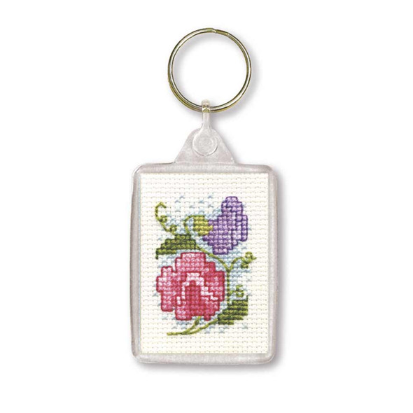 Textile Heritage | Cross Stitch Kits | Keyrings | Sweet Pea (KRSP) - Main Image