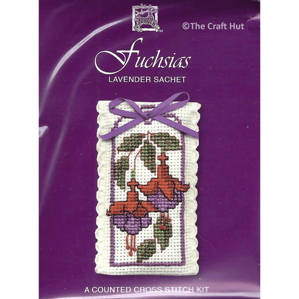 Textile Heritage | Cross Stitch Kits | Lavender Sachets | Fuchsias