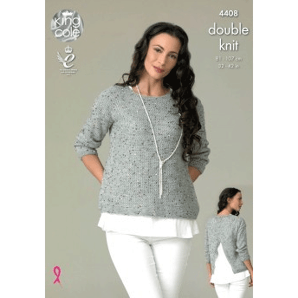 Ladies Top and Cardigan Knitting Pattern | King Cole Galaxy DK 4408 | Digital Download - Main Image