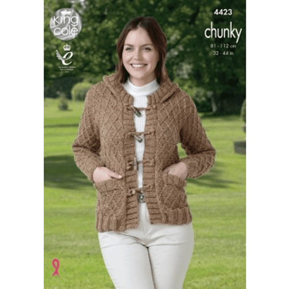 Ladies Jacket and Gilet Knitting Pattern | King Cole Chunky Tweed 4423 | Digital Download - Main Image