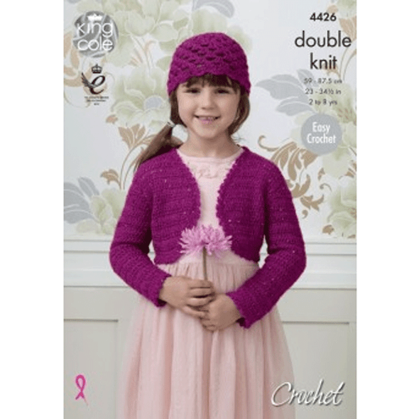 Girls Boleros Crochet Pattern | King Cole Galaxy DK 4426 | Digital Download - Main Image