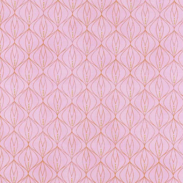 Art Deco on Blush with Gold Metallic | 1832M-17 | Flirtation | Zen Chic | Moda Fabrics