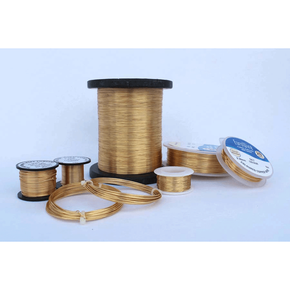 10 metre Coil | Gilt coloured COPPER wire | 0.6mm