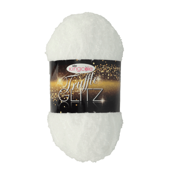 King Cole Truffle Glitz Dk | Fluffy Yarn with a gentle Sparkle - Snow White