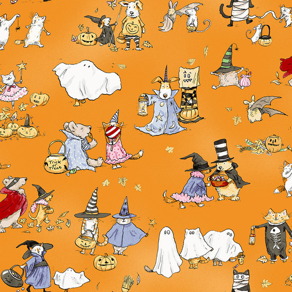 Halloween Parade  | CW4109-36 Toile on Orange | Anita Jeram