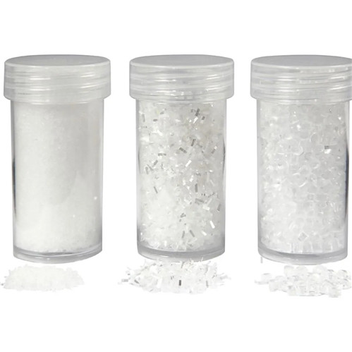 Deco | Artificial Snow | 1 Pack, 3 Tub | White Glitter