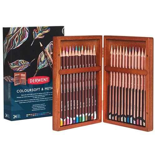 Derwent | Coloursoft & Metallic Pencil Set | 24 pc