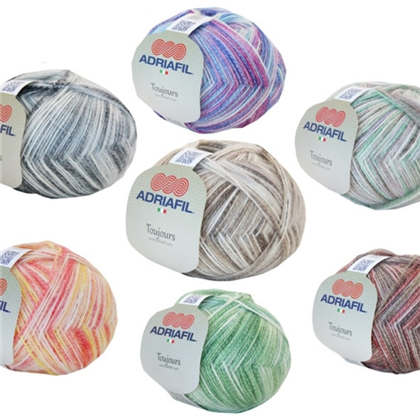 Adriafil Toujours (Always) Variegated 4ply Yarn |  Various Colours