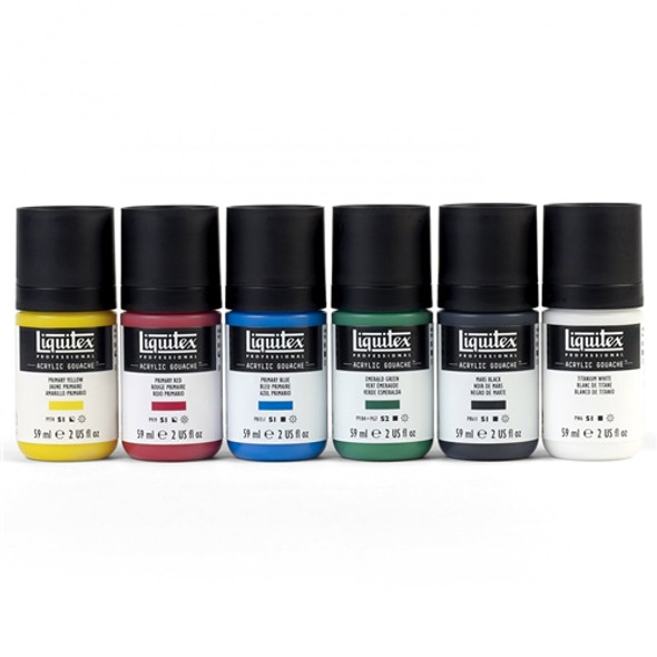 Liquitex Gouache Acrylic set of 6 - Primary Set