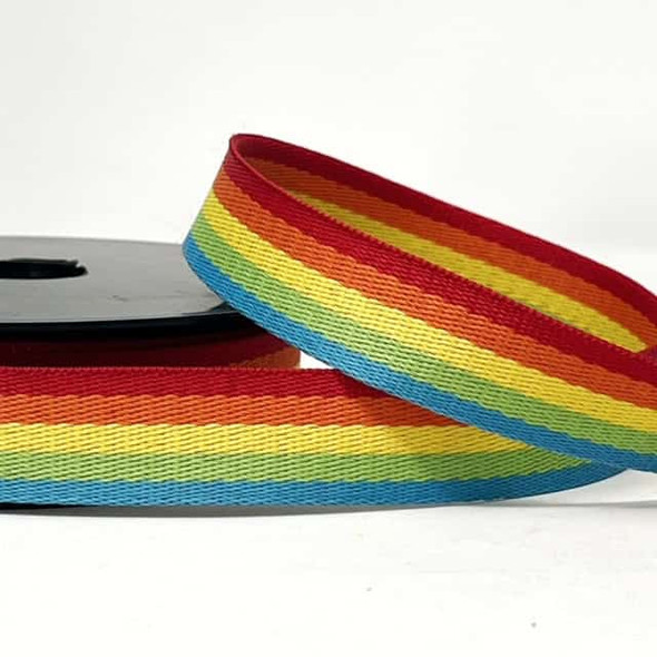 Rainbow Polyester Webbing | 25 mm | Dookkii (dw1981-25-390) 