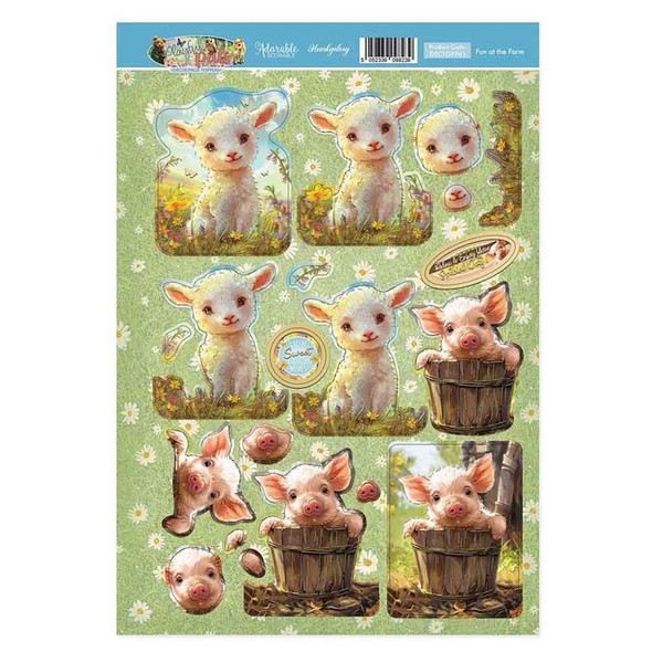 Fun at the Farm from the  Playful Pals Decoupage Topper Sheet Range by Hunkydory