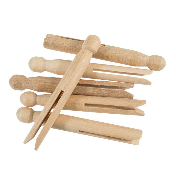 Natural Wooden Dolly Clothes Pegs | 6pcs | Trimits