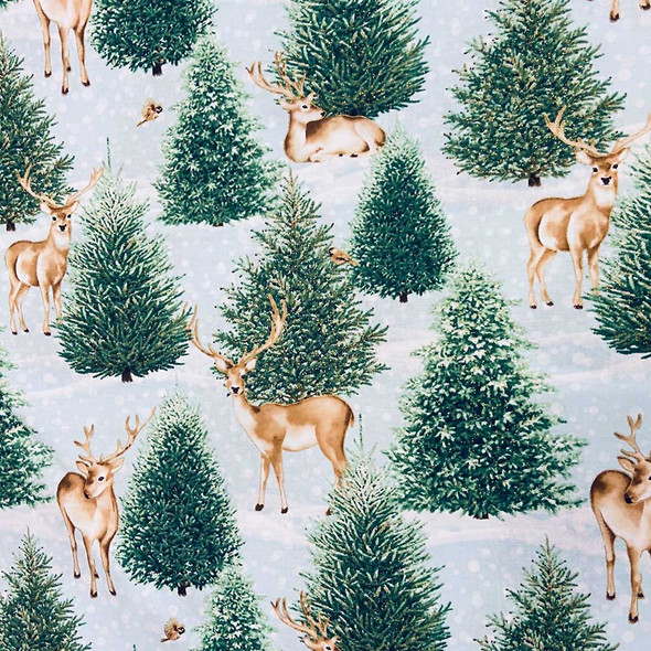 Stags in a Winter Woodland with Gold Metallic |  A Winter's Day