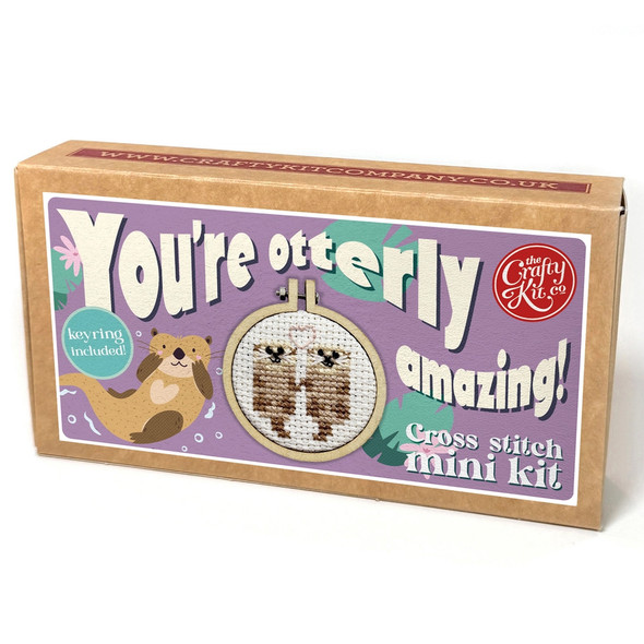 You're Otterly Amazing  Matchbox Mini Cross Stitch Kit from The Crafty Kit Company