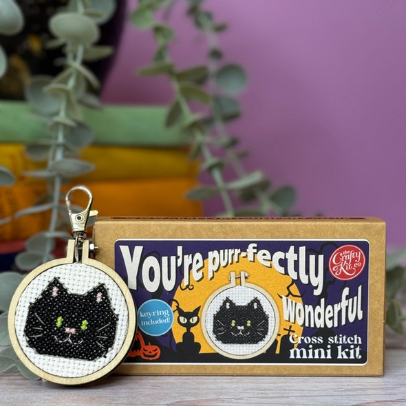You're Purr-fectly Wonderful  | Matchbox Mini Cross Stitch Kit and Keyring