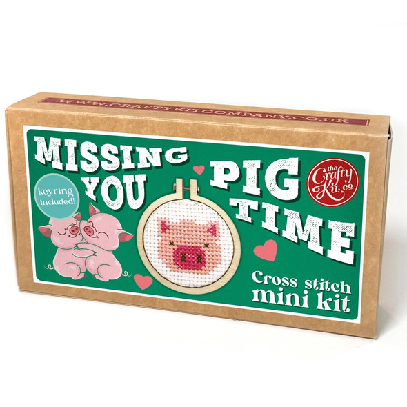 Missing You Pig Time | Matchbox Mini Cross Stitch Kit