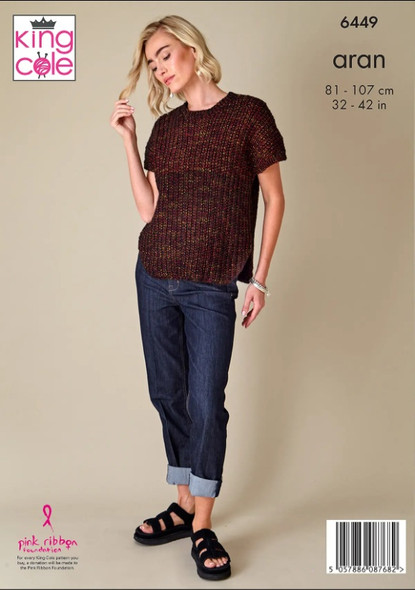 Tunic and Cardigan Knitted in King Cole Aran |6449| King Cole Firefly Aran