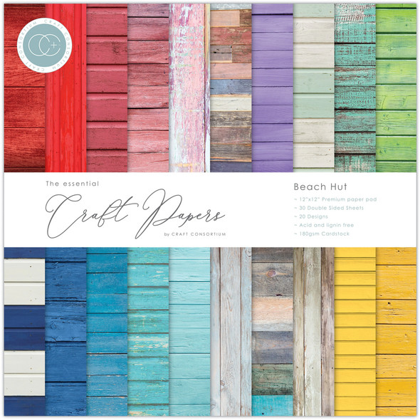 12" x 12" Beach Hut Paper Pad | The Essential Craft Papers
