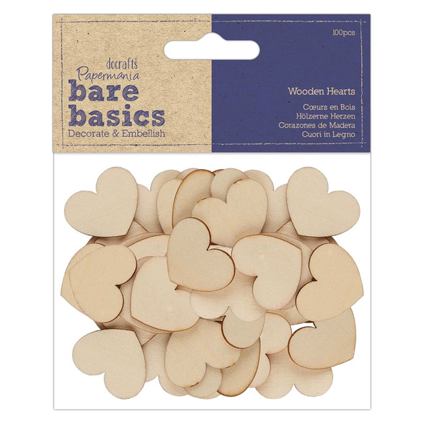 Wooden Hearts | 100pcs | Bare Basics