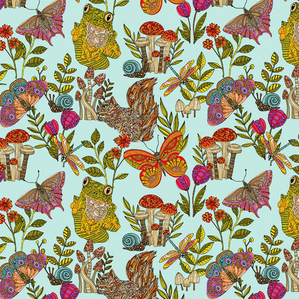 Small Wonders Toss on Light Teal | Small Wonders | 16501-04 | Valentina Harper