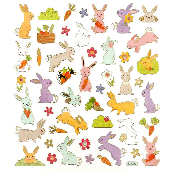 unnies & Carrots Gold Foiled Stickers | 48 Stickers | Signature Collection