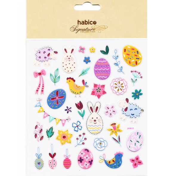 Assorted Easter Egg Gem Embellished Stickers | 38 Stickers