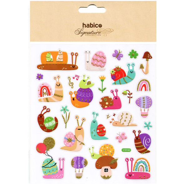 Fancy Snails | Gold Glitter Stickers | 26 Stitckers