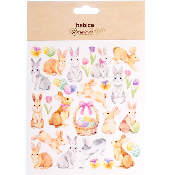 Easter Bunnies Glitter Stickers | 29 Stitckers | Habico
