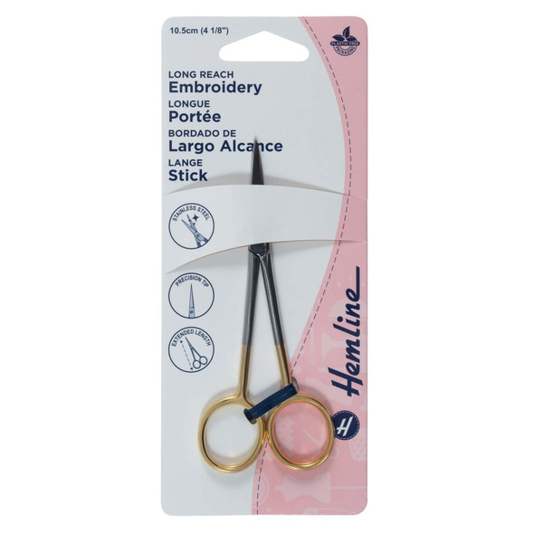Long Reach Embroidery Scissors | 10.80cm or 4¼" | Hemline