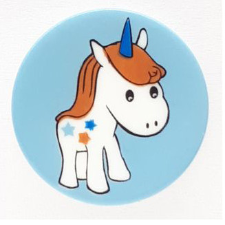 Round Blue Unicorn Buttons | 14 mm | Dill